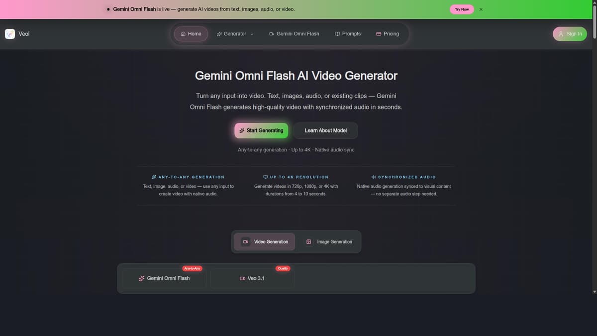 Gemini Omni Flash AI Video Generator