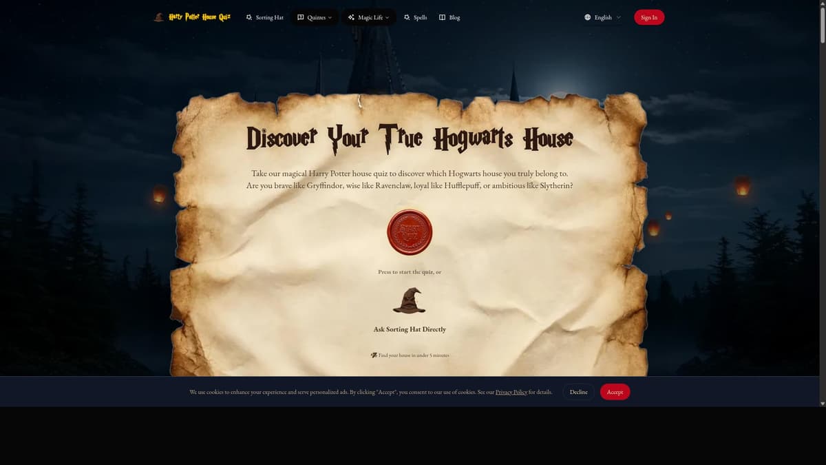Harry Potter House Quiz