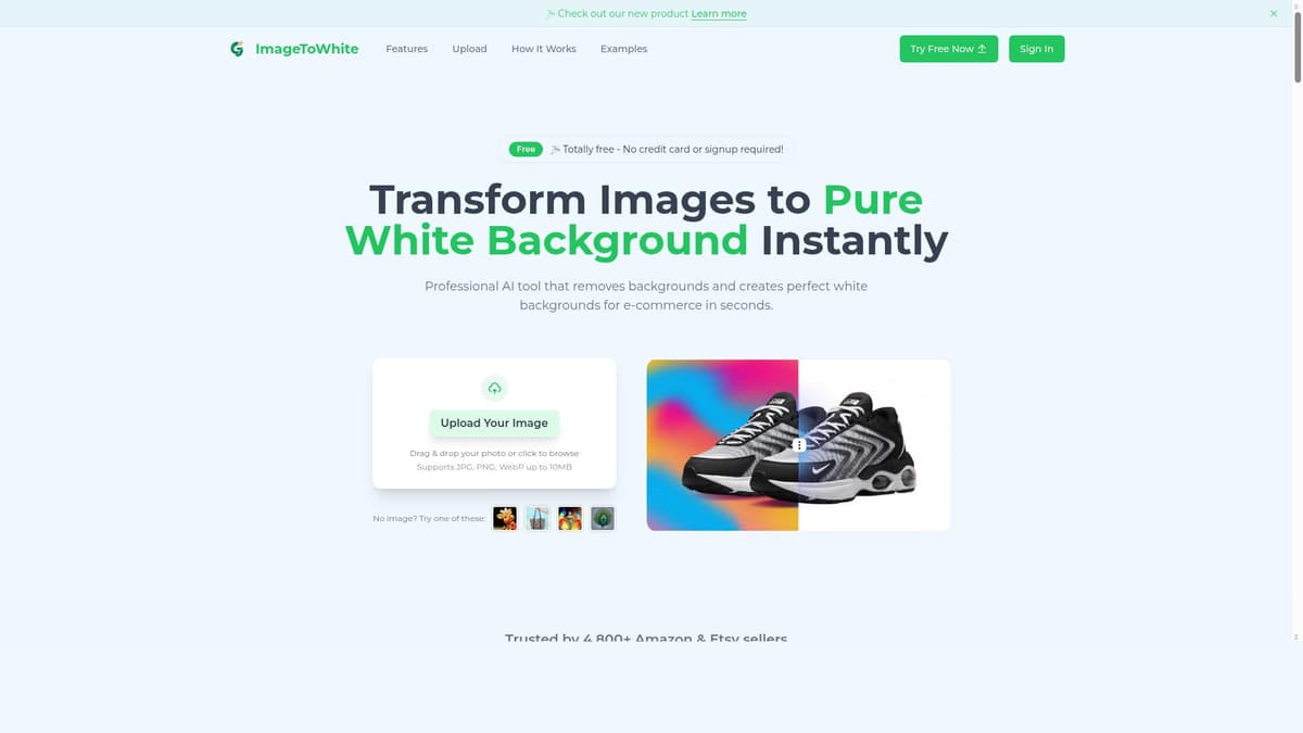 Images to Pure White Background