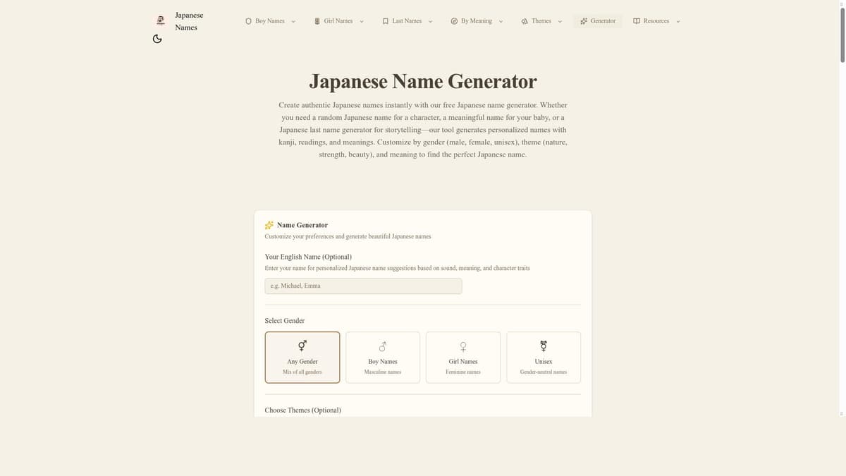Japanese Name Generator
