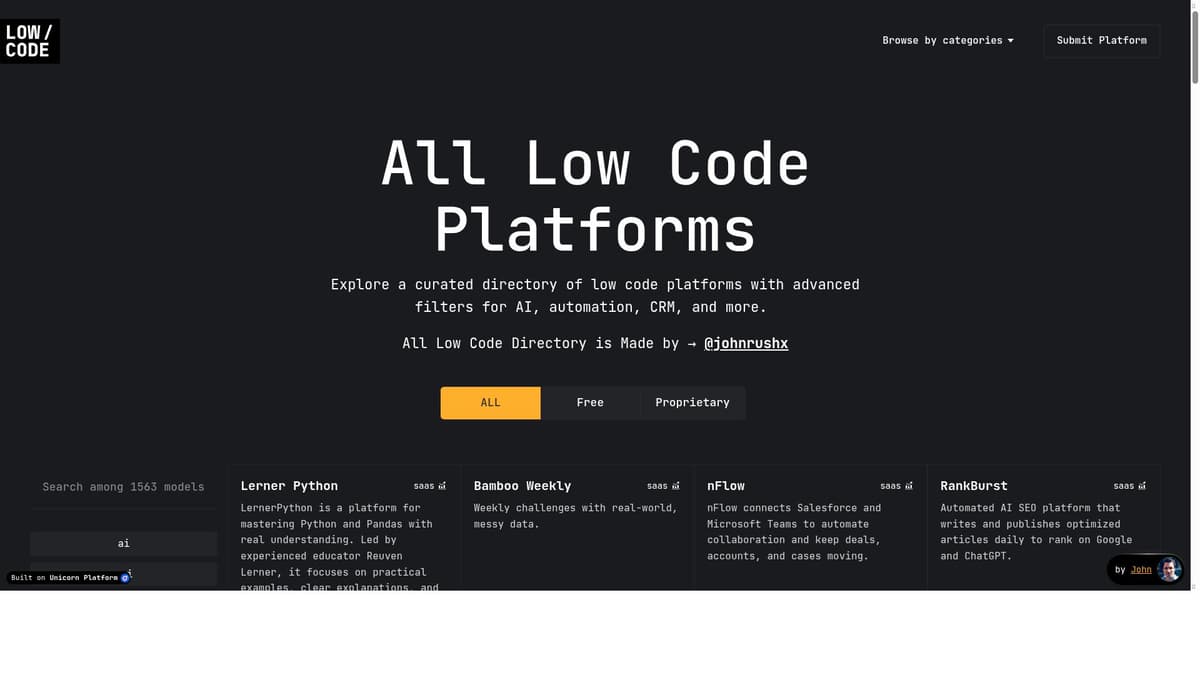 Low Code Platforms