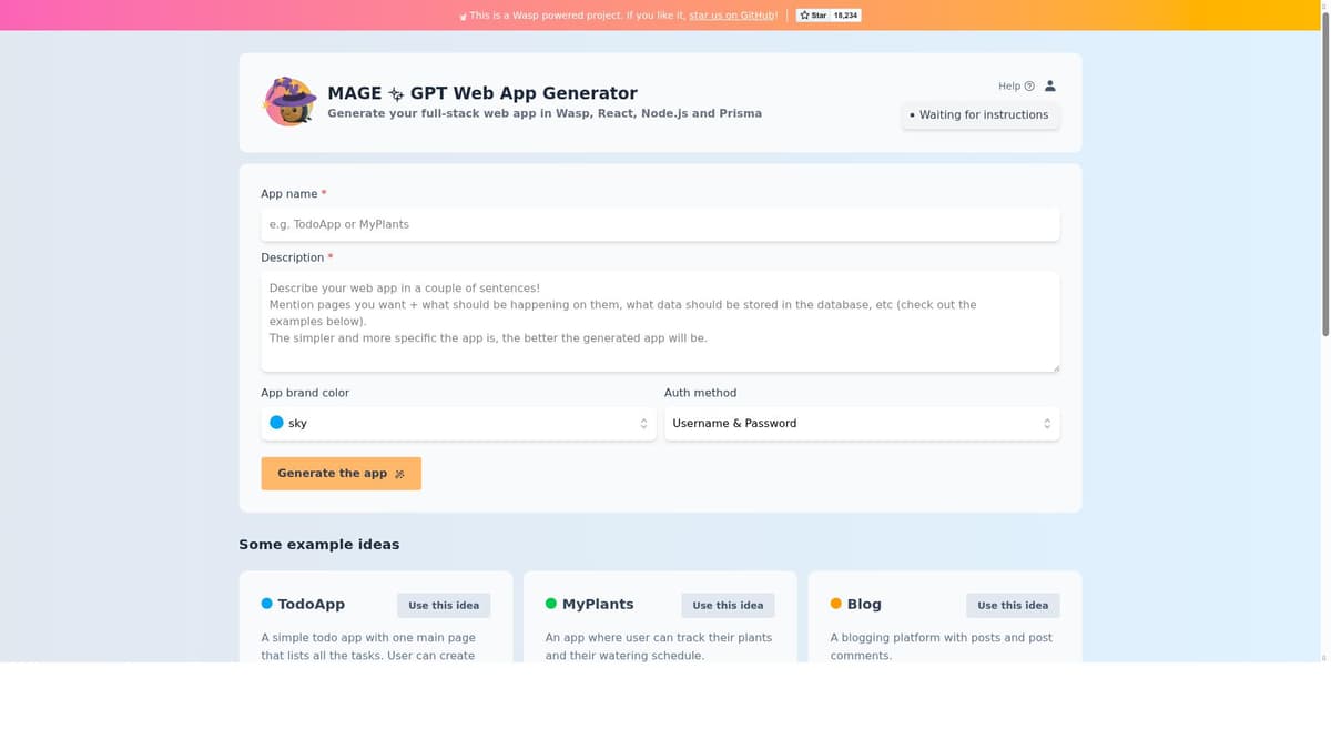 GPT Web App Generator