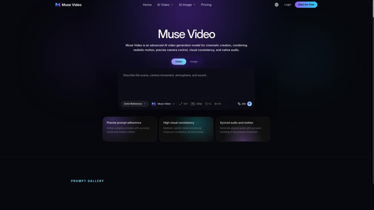 Muse Video AI Video Generator