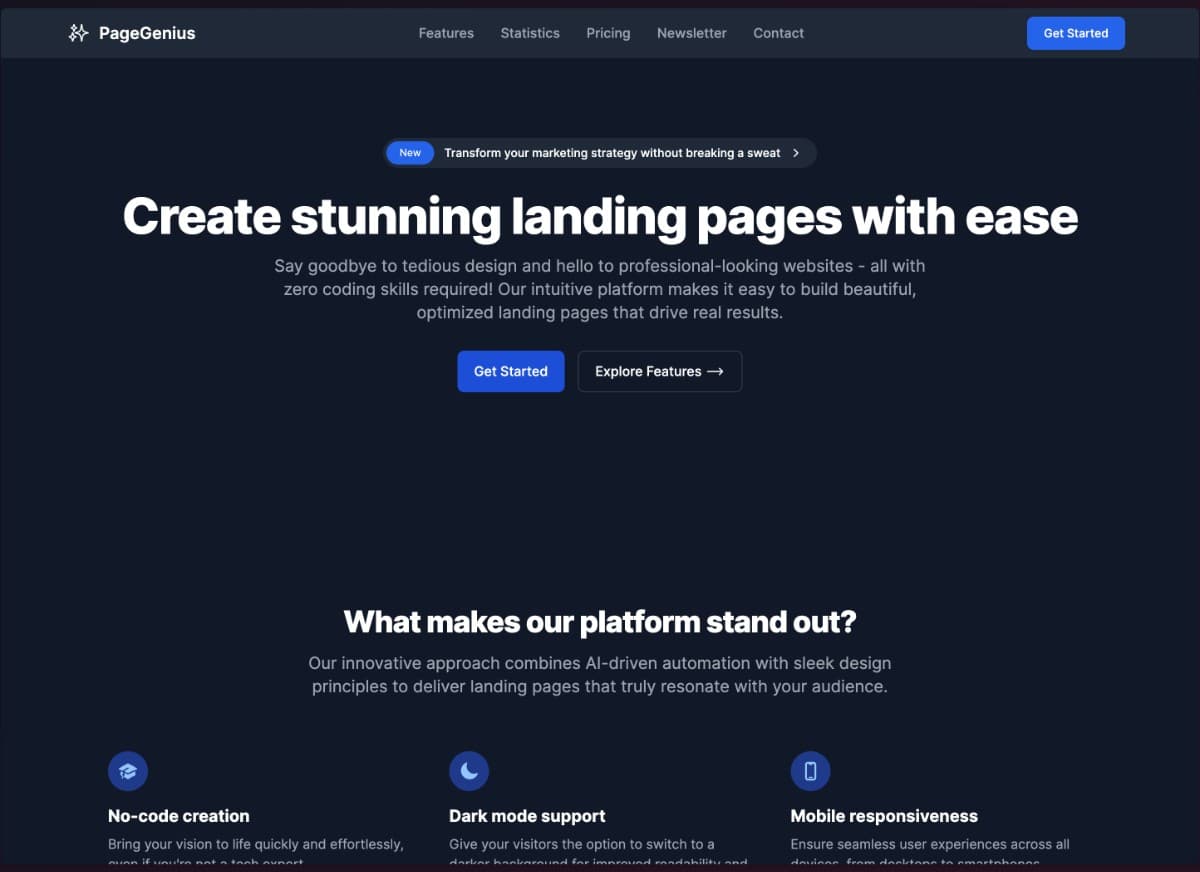 PageGenius: AI Landing Page Builder