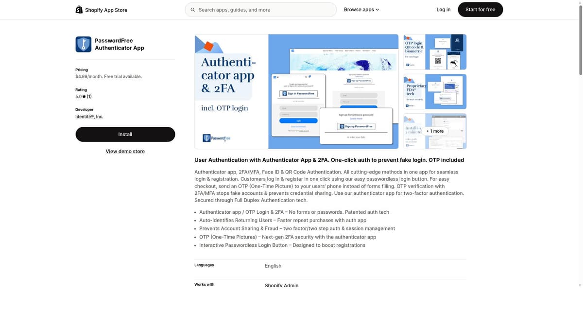 PasswordFree Instant Login App