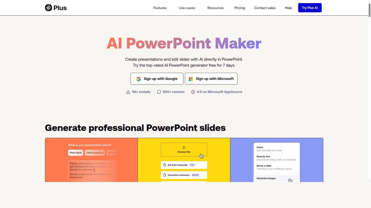 Plus AI for PowerPoint