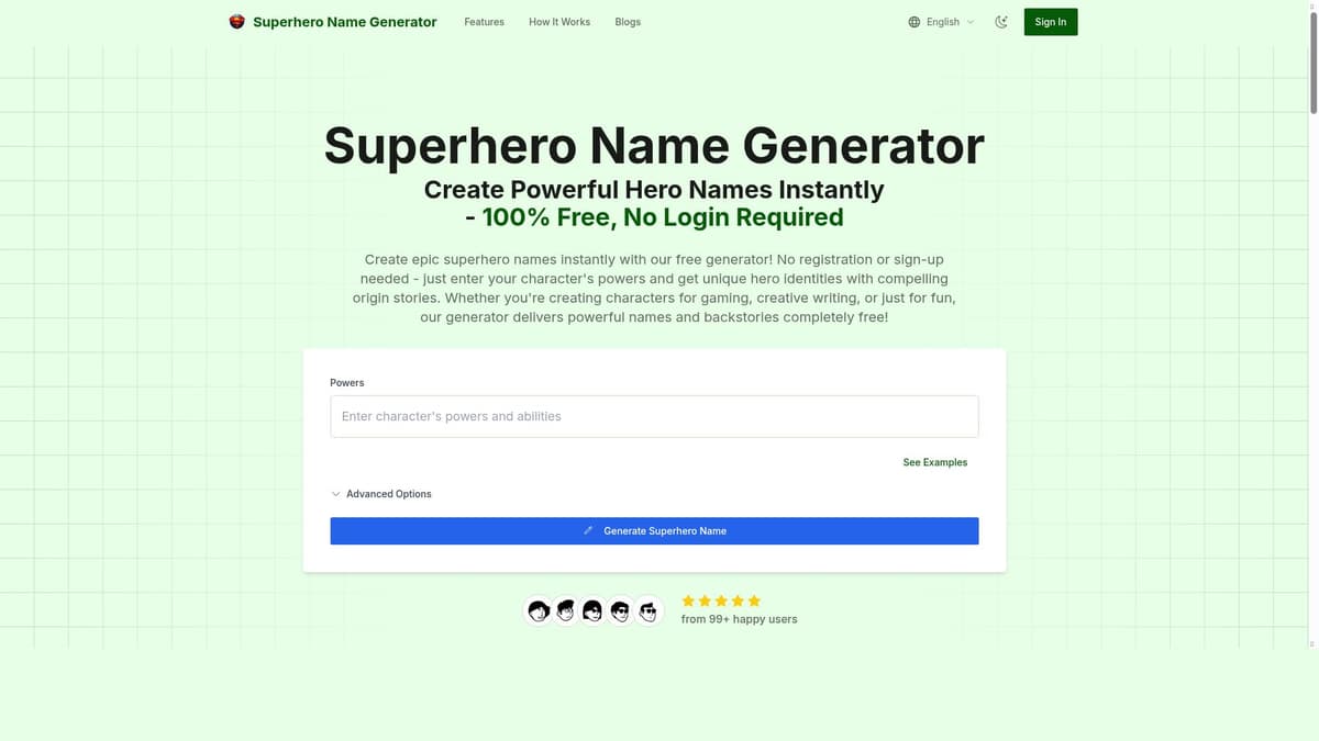 Superhero Name Generator