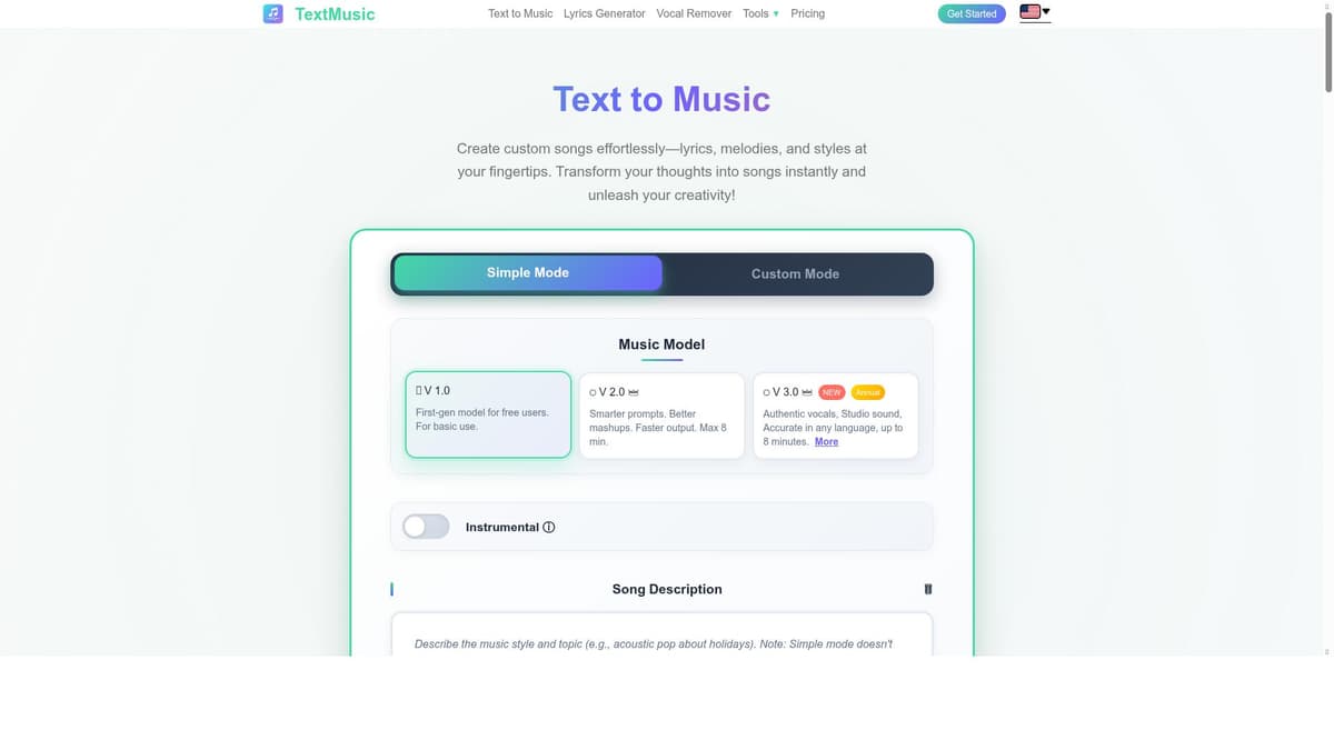TextMusic β The AI Text-to-Music Generator