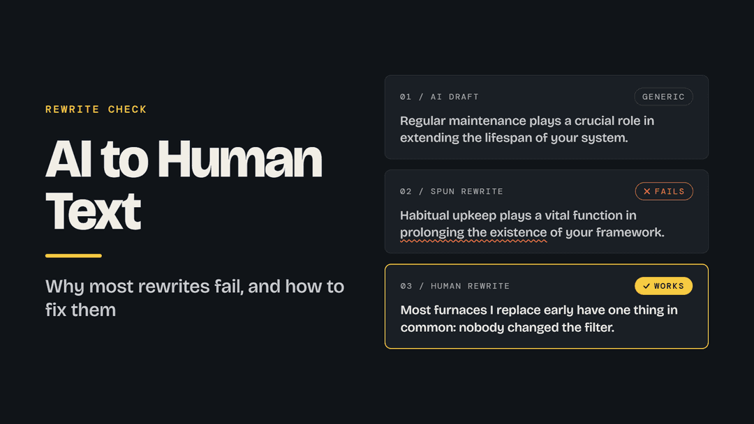 AI to Human Text: Why Most Rewrites Fail and How to Fix Them