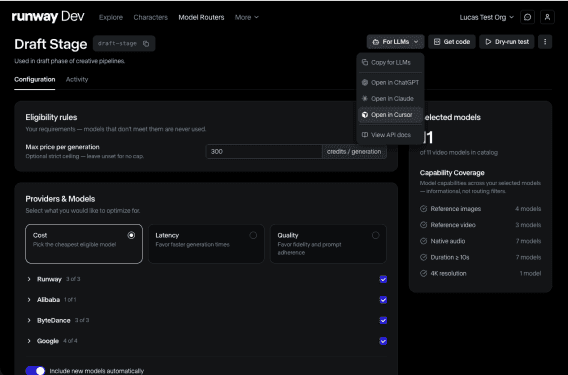Runway launches AI model router as generative media gets crowded